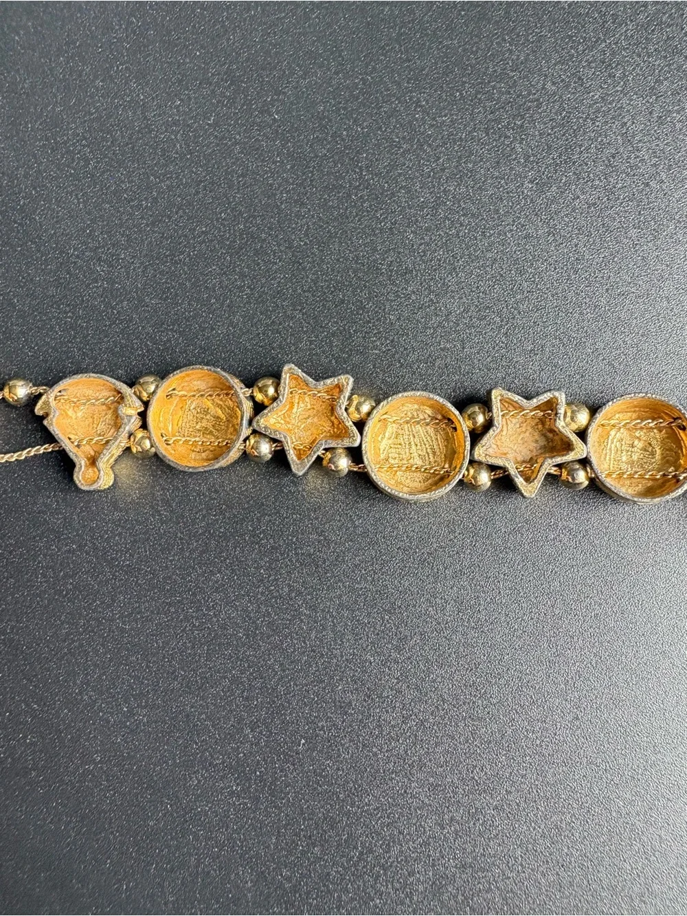 Vintage Nautical Charm Bracelet in Gold, Red, and Blue